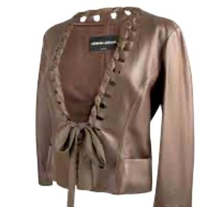 Giorgio Armani Super Soft goat Leather Evening Jacket Brown